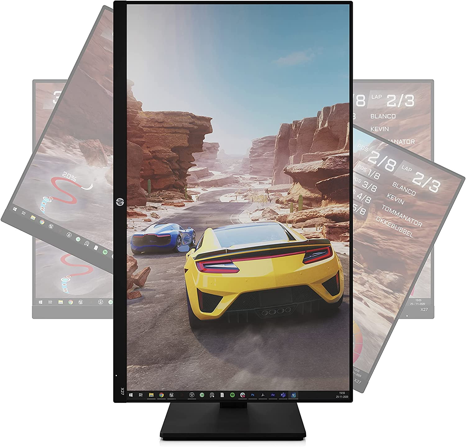 HP 27-inch FHD IPS Gaming Monitor with Tilt/Height Adjustment with AMD  FreeSync Premium Technology 2V6B2AAT#ABA X27, 2021