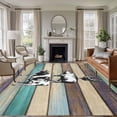 thumbnail image 3 of Farmhouse Animals Area Rug 5x7 FT, Non Slip Bedroom Throw Carpet, Vintage Wood Country Cow Pig Chicken Washable Soft Floor Carpet Non-Shedding Rug for Dining Room Bedside Classroom Desk, 3 of 9