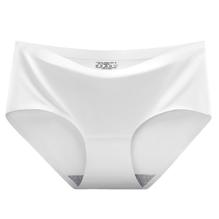 Fulorrnie Underwear for Women Seamless Briefs Breathable Comfort Panties Sport Hipster Waist Elastic Panty White L