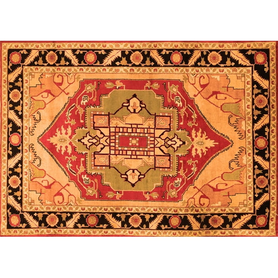 Ahgly Company Indoor Rectangle Persian Orange Traditional Area Rugs, 8' x 12'