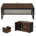 thumbnail image 3 of Finmind 63-Inch L-Shaped Desk, Modern Executive Desk with Mobile File Cabinet,Dark Walnut & Black, 3 of 7