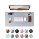 thumbnail image 1 of Protector de escritorio Ysagi de piel impermeable, gris claro, 80 x 40 cm, 1 of 9
