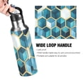 thumbnail image 4 of Yayeee 33oz Insulated Water Bottle Double Wall Stainless Steel with Flip Straw Lid, Light Blue Geometric Pattern, 4 of 7