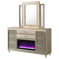 MTLSGKZ Ivory Camel 8-Drawer Dresser with LED Flame Visualizer and Tri ...
