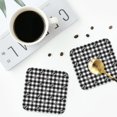 thumbnail image 4 of Pofeuu Black Tartan Plaid Print Coasters for Drinks, 4Pack PU Leather Coasters, Bar Drink Coasters for Tabletop Protection, Furniture from Damage-Square, 4 of 6