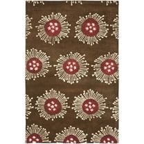 SAFAVIEH Soho Cedar Floral Wool Area Rug, Brown/Multi, 7'6" x 9'6"
