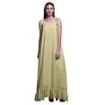 thumbnail image 1 of Bimba Medium Jaune3 Artistique Soleil Imprimé Vêtement de Nuit pour Femmes Longue Robe Maxi à Bretelles Spaghetti Tenue de Sommeil Robe, 1 of 1