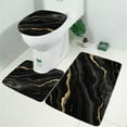 thumbnail image 2 of Black Gold Marble Pattern Bathroom Rugs Sets 3 Piece,Toilet Cover Set,Absorbent Non Slip Bathroom Mats Sets with U-Shaped Contour Rug Toilet Rug Set, 2 of 5