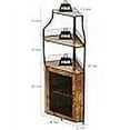 thumbnail image 2 of Gabinete de bar de esquina con 5 niveles y luz LED, mueble estilo granja con soporte desmontable para copas y puerta de malla visual, 2 of 6