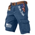 thumbnail image 2 of Cargo Shorts for Men Tactical 250 Anniversary USA American Flag Graphic Patriotic 4th of July Shorts with Pockets Patriotic Print Cargo Shorts Dark Blue XL, 2 of 4