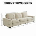 thumbnail image 2 of 3 Seater Sofa Couch with Storage Layer, Removable and Washable Cushion Cover, Modern Sofa-100 Sofa with Solid Frame up to 1200Lbs, Couches for Living Room, Beige Chenille, 2 of 5