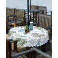 thumbnail image 2 of Navy Blue Corals Outdoor Round Tablecloth with Umbrella Hole 60 Inch,Wrinkle Free Wipeable Fabric Table Cloth Waterproof Zippered Cover for Camping Picnic Patio,Nautical Boho Tropical Reef Coastal, 2 of 5