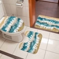 thumbnail image 5 of Summer Bathroom Rugs Set Life Is Better At The Beach Beach Ocean Non Slip Absorbent Soft Bath Mats 3 Piece Set with Bathroom Rug, U-Shaped Floor Mat, Toilet Seat Cover Large Size, 5 of 9