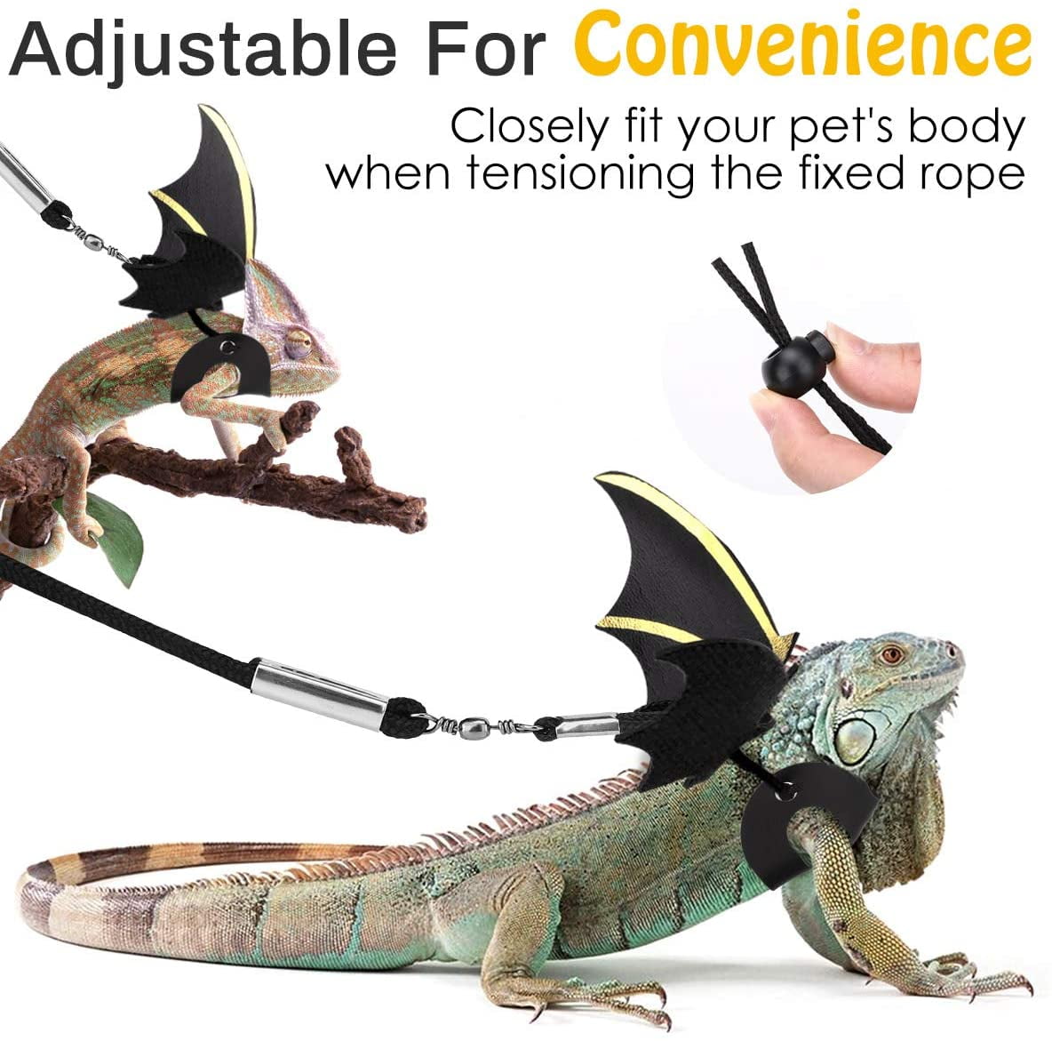 Bearded Dragon Reptile Lizard Gecko Critters Adjustable Harness Leash Keep Rope