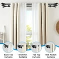 thumbnail image 3 of Double Rod Curtain Set 30 to 60 Inch,Double Curtain Rods for Windows with 2PCS Holder,Black Small Extra Long 5/8" Diameter Blackout Cortineros Dobles Para Ventanas for Bedroom,Living Room, 3 of 6