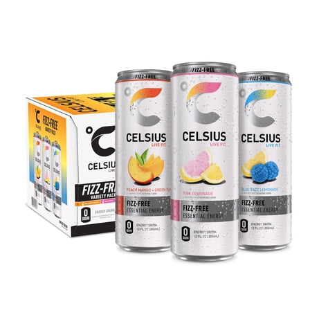 CELSIUS Fizz Free Variety Pack, Functional Energy Drink 12 fl oz (Pack of 12)