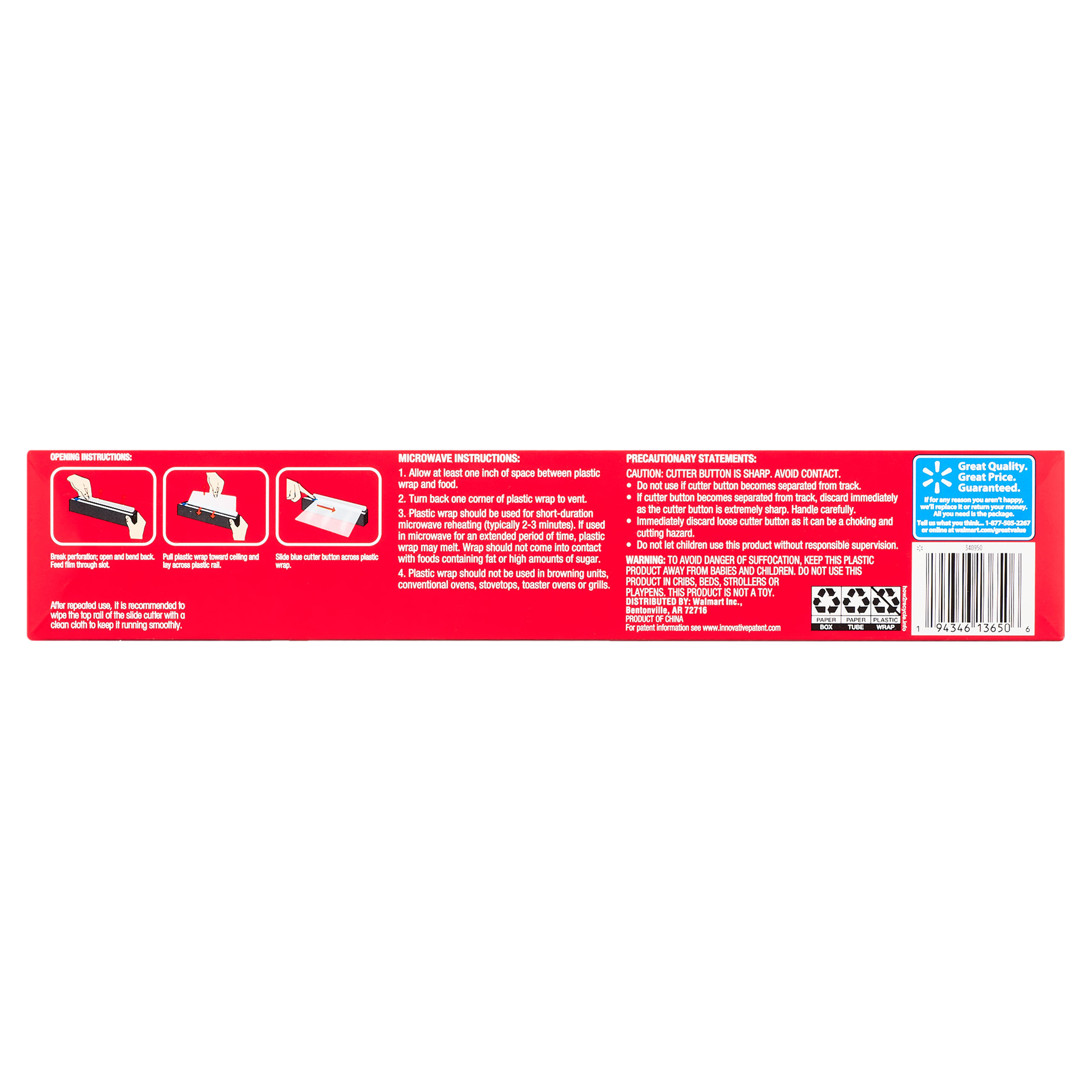 Great Value Slide Cutter Plastic Wrap, 400 Sq Ft photo 5