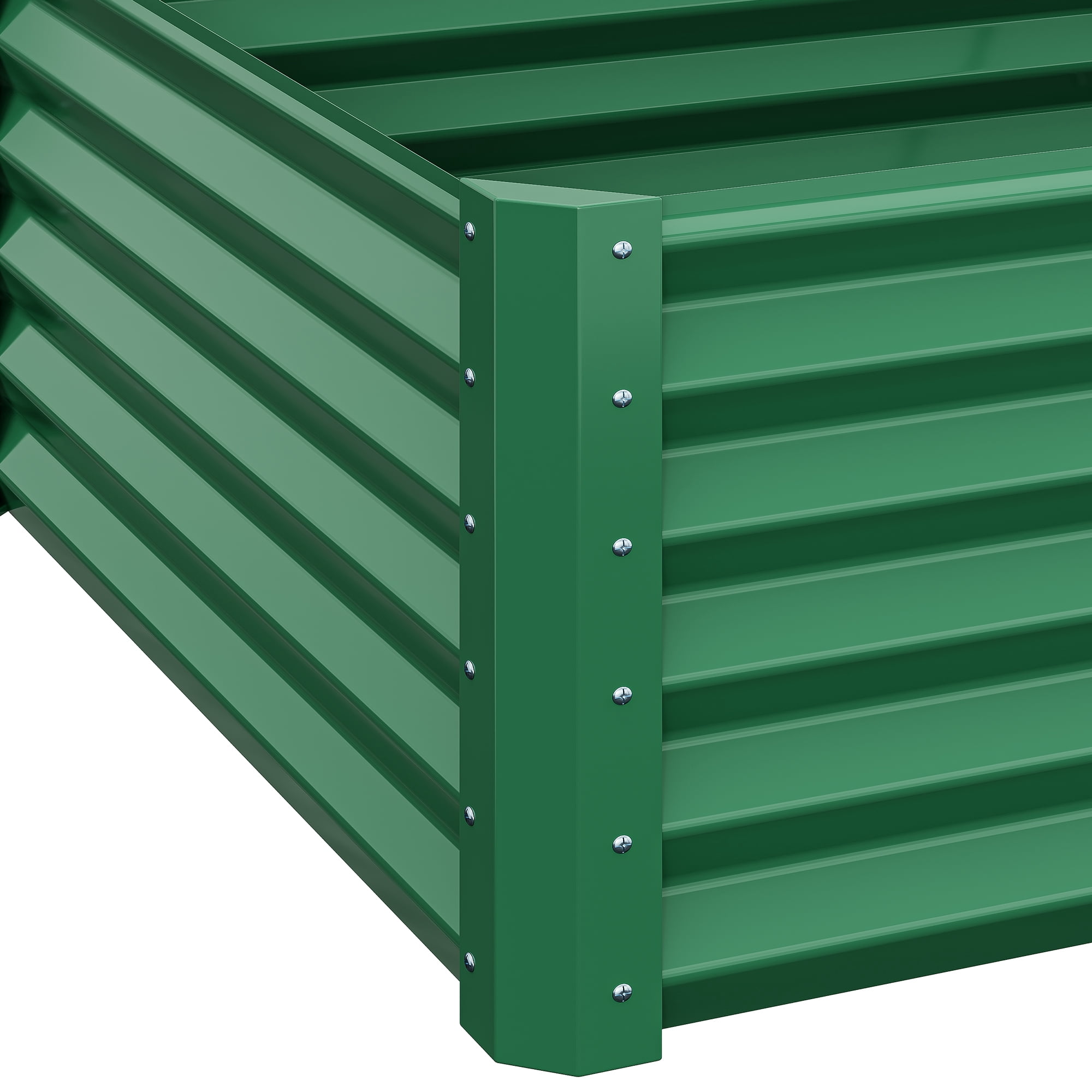 Uforic 2-Pack 6ftx3ftx1.5ft Large Raised Garden Bed Kit,Outdoor Galvanized Metal Patio Planter Box with Safety Rubber & Gloves, for Vegetables Flowers,Green