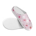 thumbnail image 3 of Daiia Love Rabbit Print Women’s Fuzzy Slippers Memory Foam Lightweight House Shoes Cozy Loafer Flannel House Shoes-37/38, 3 of 7