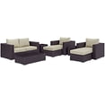 thumbnail image 1 of Modway Convene Powder Coated Aluminum Outdoor Patio Furniture Sofa, Beige, 1 of 9