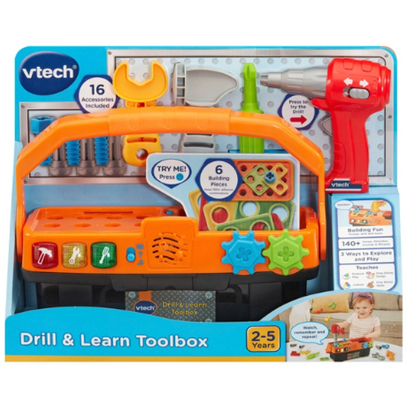 VTech Drill & Learn Toolbox Pro with Accessories, Baby and Toddler Toys ...