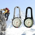thumbnail image 1 of Outdoor Mini Round Dial Arabic Numbers Quartz Analog Clip Carabiner Hook Watch, 1 of 8