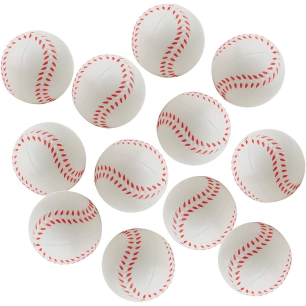 12 Uds. Pelotas de espuma para apretar con temática deportiva de béisbol de 2,5 pulgadas para aliviar el estrés, pelotas deportivas de béisbol realistas y relajantes