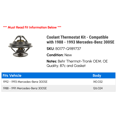 thumbnail image 2 of Coolant Thermostat Kit - Compatible with 1988 - 1993 Mercedes-Benz 300SE 1989 1990 1991 1992, 2 of 2