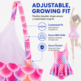 thumbnail image 5 of Girls One Piece Swimsuit Toddler Bathing Suit with Mermaid Scales Printed, Toddler Swimsuit Girl for Adjustable Age 6-7 Years, 5 of 9