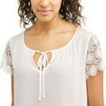 thumbnail image 3 of Concepts T-Shirt Women's Size L White Lace Sleeve Swiss Dot, 3 of 3