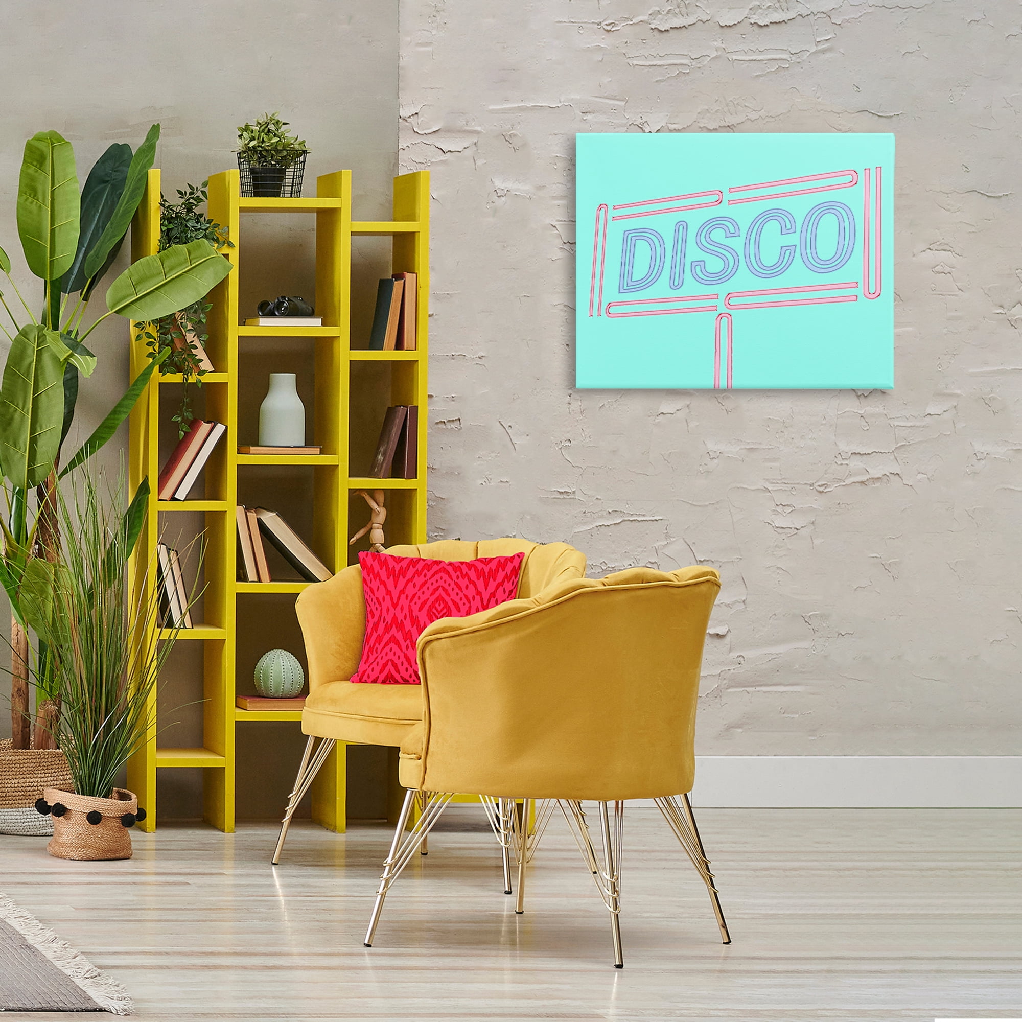 Stupell Industries Retro Disco Sign Typography Painting Gallery Wrapped Canvas Art Print Wall Art, 30 x 24
