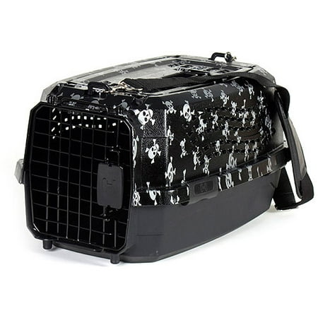 HOWARD PET 0407 PET CARRIER 19" TWO DOORS SKULLS & CROSSBONES