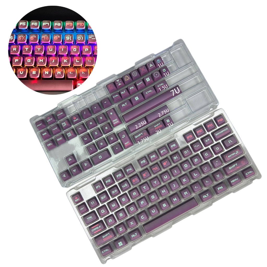 128PCS Keycap Cyber Type Gradually Change Keycaps Set Suitable for Mechanical Keyboards Decoration