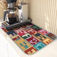 thumbnail image 1 of Coffee Mat Vintage Coffee Bar Accessories for Coffee Maker Coffee Machine Coffee Pot Espresso Machine Dish Rack Absorbent Dish Drying Mat Dishes Drainer Pad 18 x 24 Inch, 1 of 6