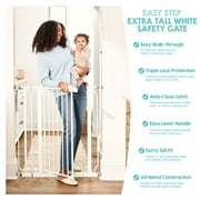 Regalo Easy Step Extra Tall Walk Thru Baby Safety Gate, Fits Openings 29-36.5 Inches, White