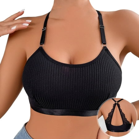 Youmylove Tank Top For Women Sports Bras Top Spaghetti Thin Strap Workout Yoga Crop Tops Bralettes Breathable Everyday T-Shirt Bra Leisure Trendy Blouse