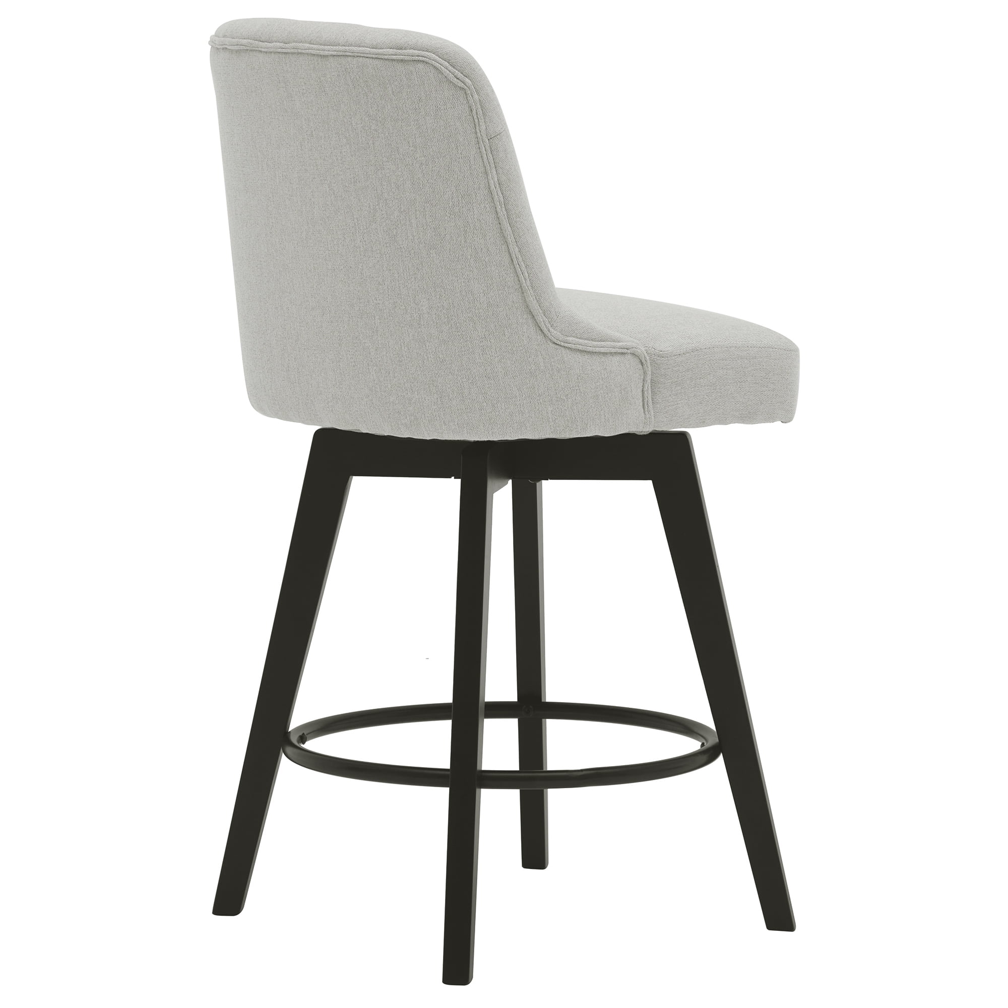 MINCETA Bar Stools,30" 360 Free Swivel Upholstered Bar Stool with Back-Performance Fabric in Beige Gray