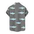 thumbnail image 5 of ZQUUVOU Men's Shirt Short Sleeve Vintage Cuba Beach Summer Button Shirt (Gray,4XL), 5 of 7