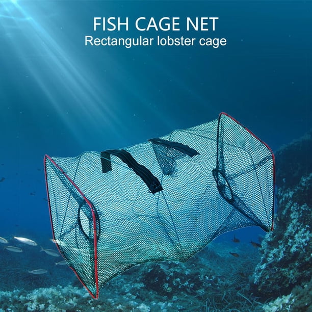 Red de pesca, jaula, trampa para cangrejos, peces, camarones, aparejos de malla portátiles