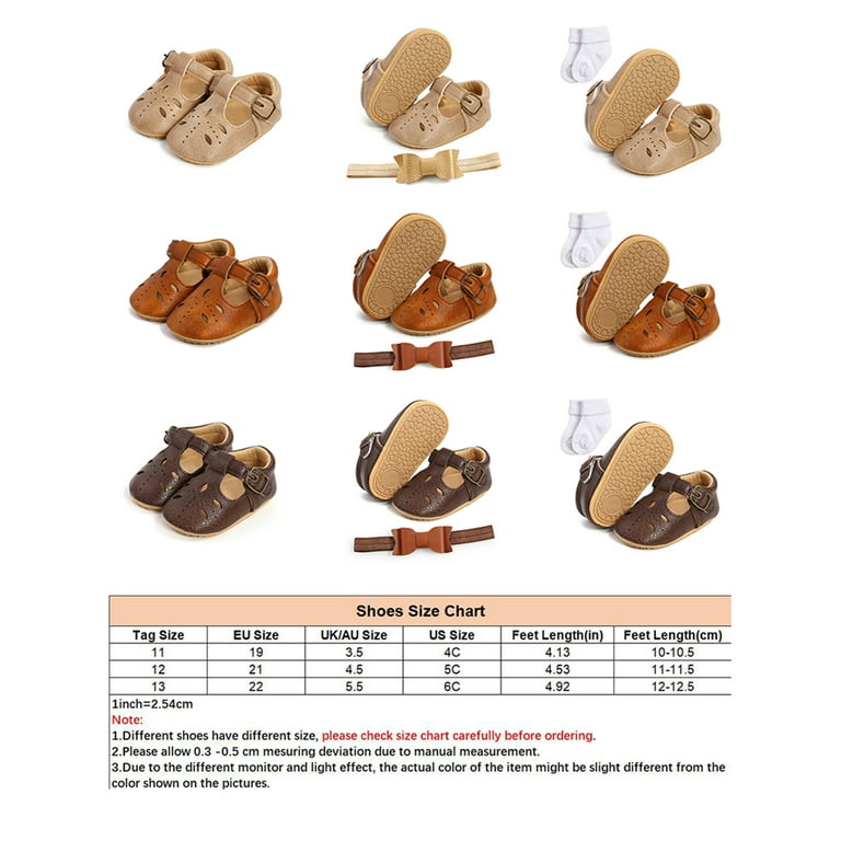 Walmart baby shoe size chart store