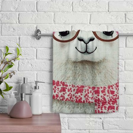 ZFLMY Llama Soft Bath Towel Absorbent Hand Towels 100% Polyester Kitchen Towels for Bathrooms Showers 29.5x13.8 inches 29.5x13.8in