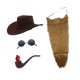 thumbnail image 2 of Sombrero vaquero y gafas sol divertidas con barba para carnaval, , escenario y vacaciones. marrón, 2 of 8