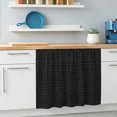 thumbnail image 5 of Minimalist Solid Color Under Sink Curtain for Closet, Privacy Short Cabinet Curtains, Abstract Woven Texture Vintage Black Self Adhesive RV/Open Cabinet Skirt Adds Bathroom Storage 11"x13", 5 of 8