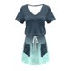 thumbnail image 3 of Mini Vestido de Verano Color Sólido Cuello en V Manga Corta Vestido de Becerro Medio, Vestido Corto de Verano, 3 of 5