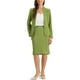 thumbnail image 2 of Conjuntos de falda INSPIRE CHIC para mujer, traje sin cuello, blazer y faldas lápiz, 2 piezas, atuendos elegantes, XS, verde oliva, 2 of 6