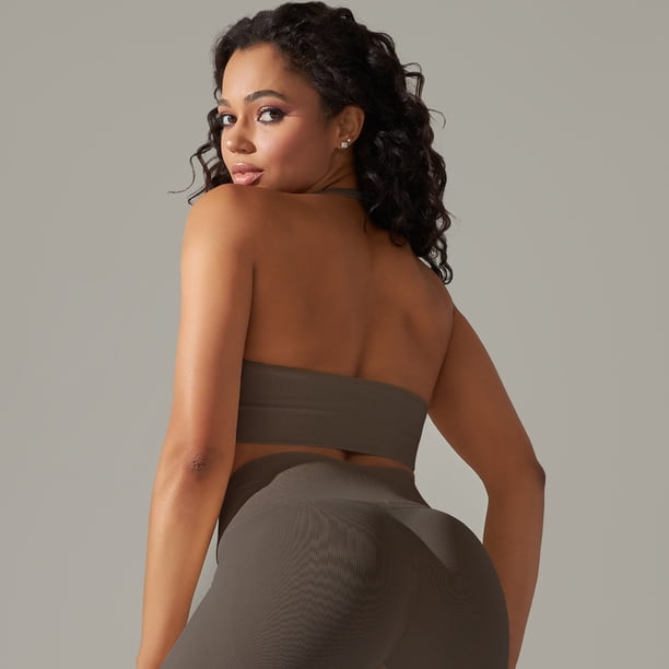 Ropa de yoga de cuatro piezas con alta elasticidad y espalda de belleza de color sólido, sujetador deportivo para correr, pantalones de yoga y fitness para mujer
