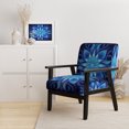 thumbnail image 2 of Designart "Fleurs Fractales en Turquoise et Blanc VII" Chaise d'Appoint Rembourrée - Fauteuil Moderne pour Salon, 2 of 7