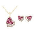 thumbnail image 2 of Xihbxyly Collar de Moda, Elegante Diseño de Corazón de Rosa, Detalles de Diamantes Brillantes, Regalo Perfecto con Aretes, Celebración Del Día de La Madre, Accesorio Elegante para Mujer., 2 of 2
