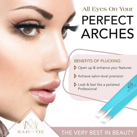 Majestic Bombay Multicolor Multi-Pointed Tweezers for Women and Men, 4 Pack