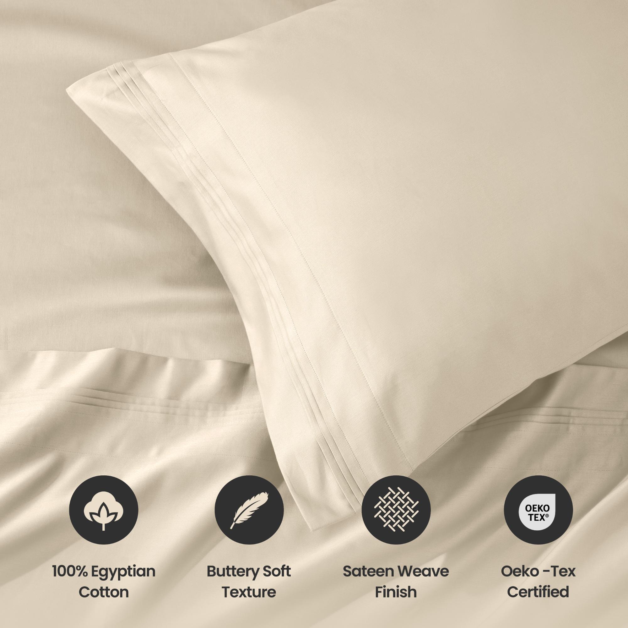 Superior Egyptian Cotton Duvet Cover Set, King, Ivory